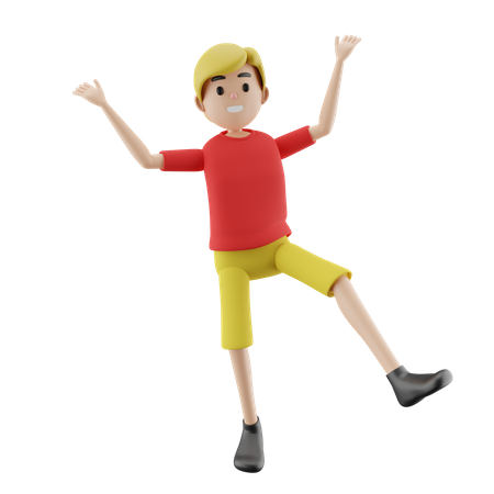 Happy Man Jumping  3D Icon