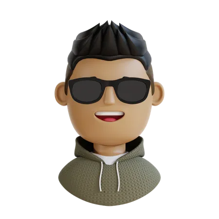 Happy Man With Goggles  3D Icon