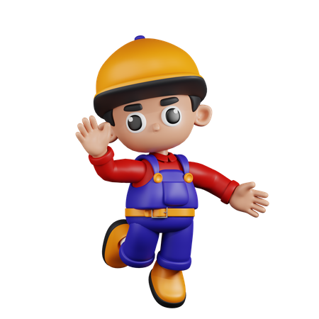 Happy Mechanic  3D Illustration