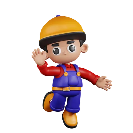 Happy Mechanic  3D Illustration