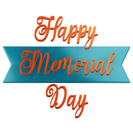 3 D Memorial Day Text Illustration With Transparent Background 3D Icon