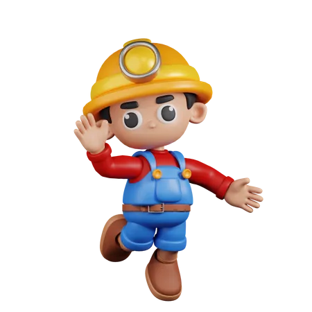 Happy Miner  3D Illustration