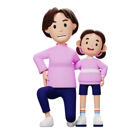 Happy Mother And Son  3D Illustration