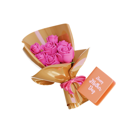 Happy Mother Day Flower Bouquet 3D Icon