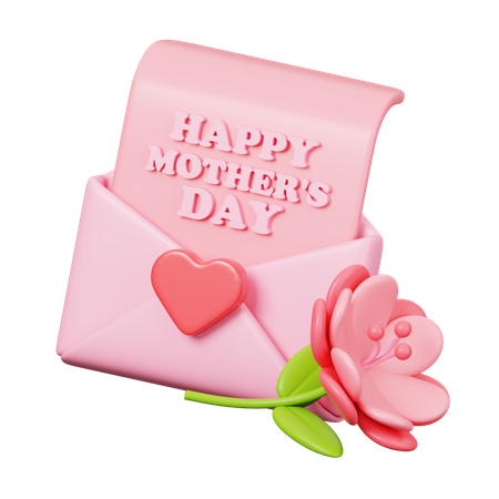 Happy Mother Day Letter  3D Icon