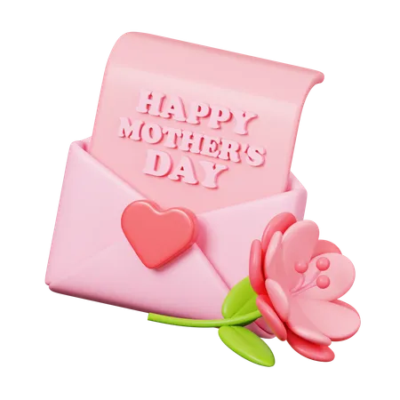 Happy Mother Day Letter  3D Icon