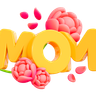 3d happy mothers day logo