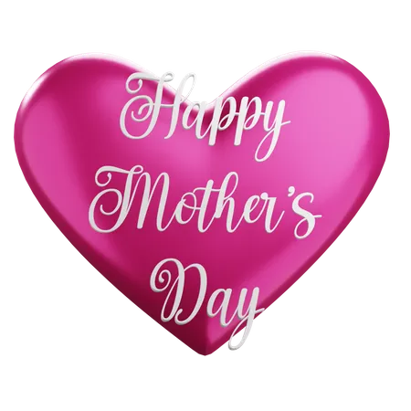 3 D Happy Mothers Day Icon With Transparent Background 3D Icon