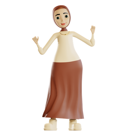 Happy Muslim female  3D Icon