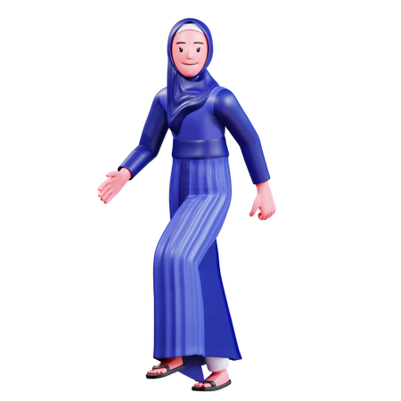 Happy Muslim Female 3D Illustration