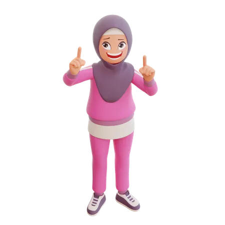 Happy Muslim Girl 3D Illustration