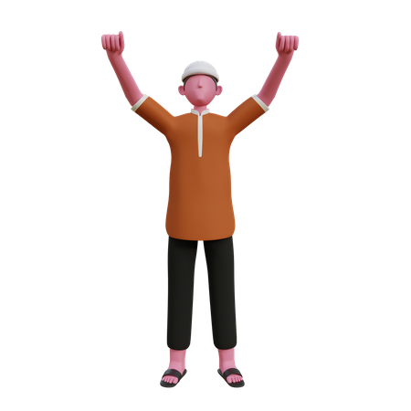 Happy Muslim man  3D Icon