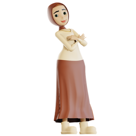 Happy muslim woman  3D Illustration