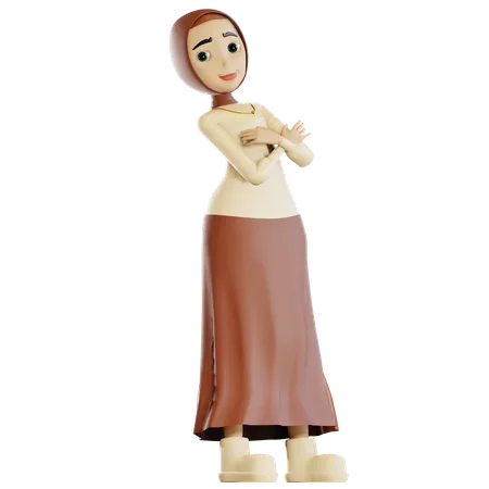Happy muslim woman 3D Illustration