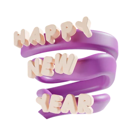 Happy New Year 3 D Illustration 3D Icon