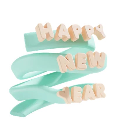 Happy New Year 3 D Illustration 3D Icon