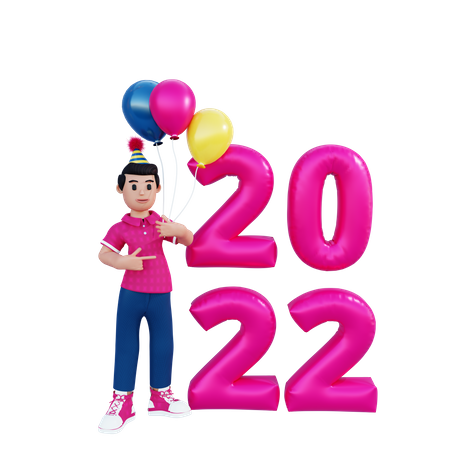 Happy New Year 2022  3D Icon