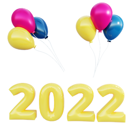 Happy New Year 2022  3D Icon