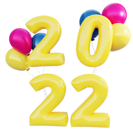 Happy New Year 2022  3D Icon