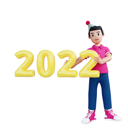 Happy New Year 2022  3D Icon