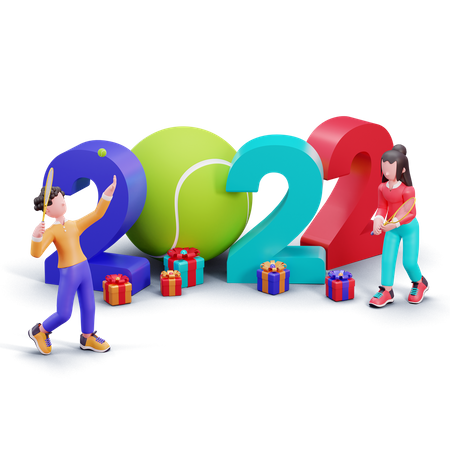 Happy New Year 2022  3D Icon