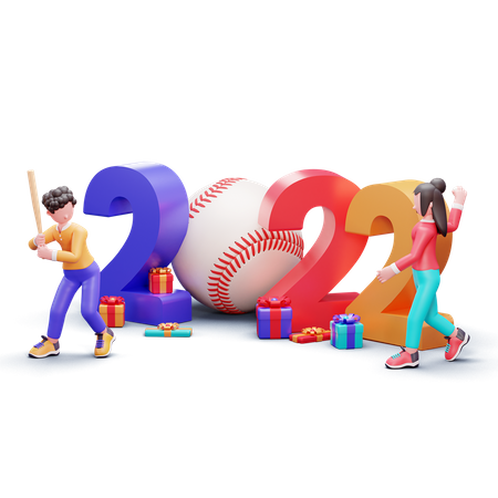 Happy New Year 2022  3D Icon