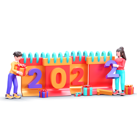 Happy New Year 2022  3D Icon