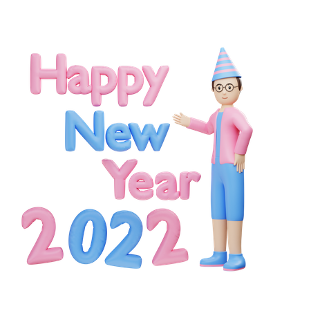 Happy New Year 2022  3D Icon