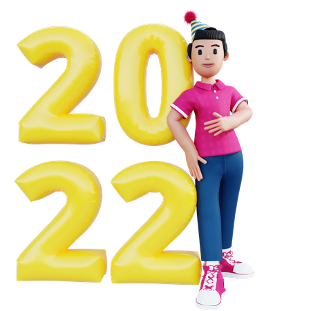 Happy New Year 2022  3D Illustration