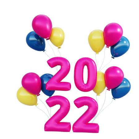 Happy New Year 2022  3D Illustration