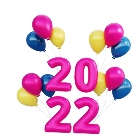 Happy New Year 2022  3D Illustration