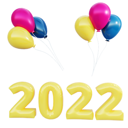 Happy New Year 2022  3D Illustration