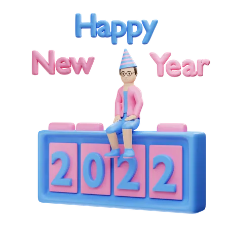 Happy New Year 2022  3D Illustration