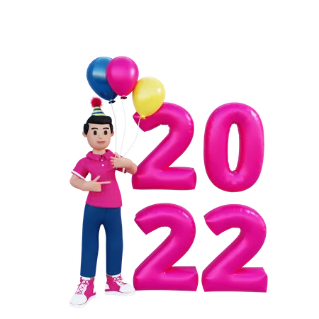 Happy New Year 2022  3D Illustration