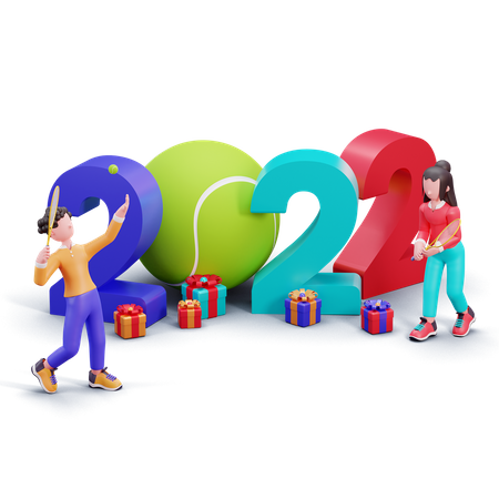 Happy New Year 2022  3D Illustration