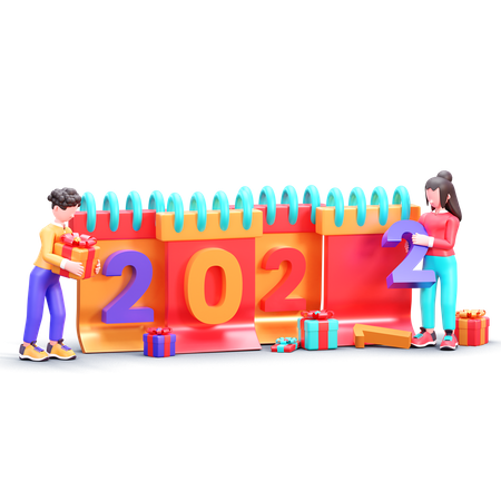 Happy New Year 2022  3D Illustration