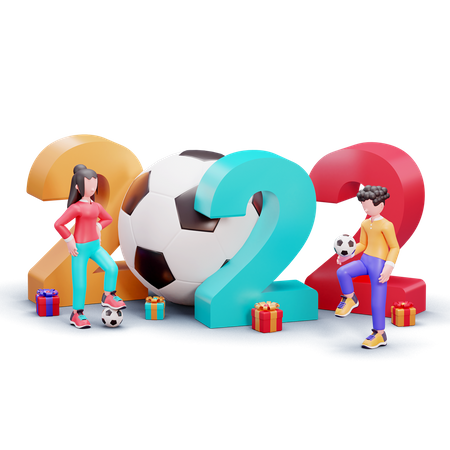 Premium Happy New Year 2022 3D Illustration download in PNG, OBJ or Blend  format