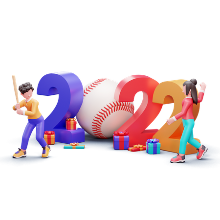 Happy New Year 2022 3D Illustration