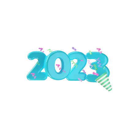 Happy New Year 2023  3D Icon