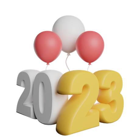 Happy New Year 2023  3D Icon