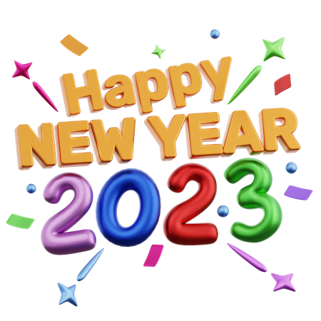 Happy New Year 2023  3D Icon