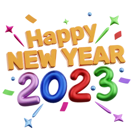 Happy New Year 2023  3D Icon