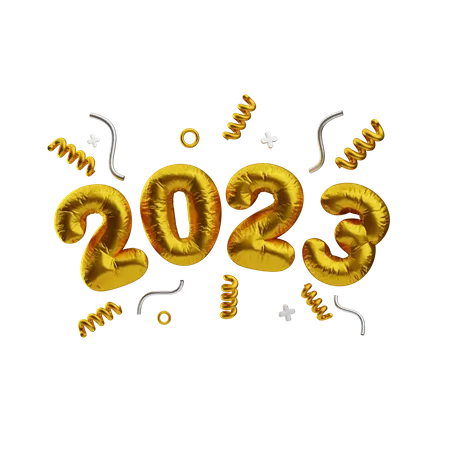 Happy New Year 2023  3D Icon