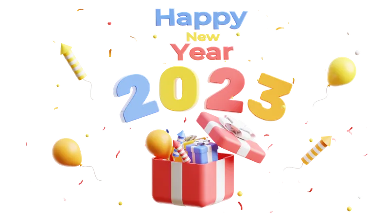 Happy New Year 2023  3D Illustration