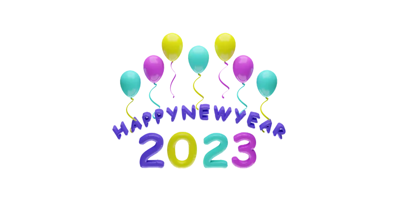 Happy new year 2023 3D Icon