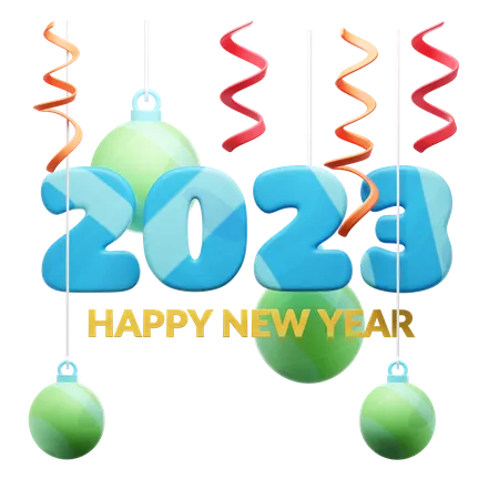 Happy New Year 2023 Decoration  3D Icon