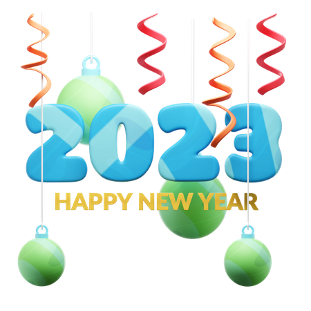 Happy New Year 2023 Decoration 3D Icon