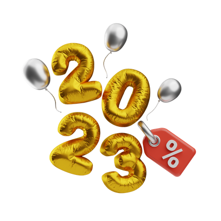 Happy New Year 2023 Discount  3D Icon