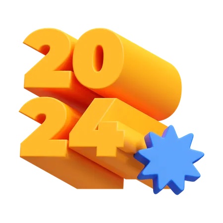 Happy new year 2024  3D Icon