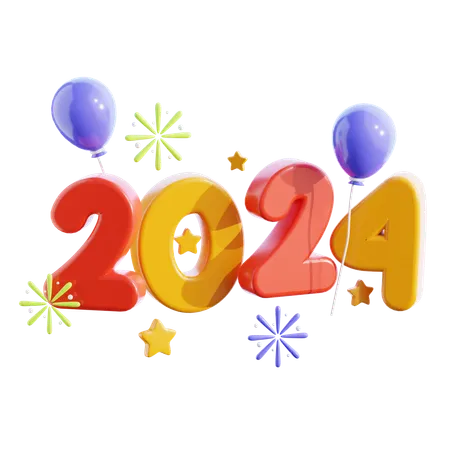 Happy new year 2024  3D Icon